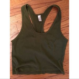 AA olive green cropped tank